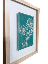 Charger l&#39;image dans la galerie, Émaux sur cuivre - Tableau Végétal  turquoise- Collection les  Végétales colorées
