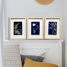 Load image into Gallery viewer, Collection les végétales bleues et or . Émaux d&#39;orfèvre vitrifiés sur cuivre
