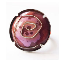 Charger l&#39;image dans la galerie, Bijoux Fleurs - Bagues réglables en argent 925 -Émaux de joaillerie - 2 tailles de cabochon - Duos de couleurs
