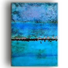 Charger l&#39;image dans la galerie, pièce unique contemporaine - tableau coloris bleu -émaux d&#39;orfèvre usr cuivre 
