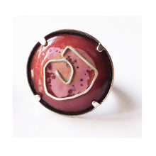 Charger l&#39;image dans la galerie, Bijoux Fleurs - Bagues réglables en argent 925 -Émaux de joaillerie - 2 tailles de cabochon - Duos de couleurs
