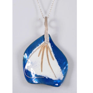 Bijoux Fleurs - Pendentifs avec tige et chaîne en argent 925 - Émaux de joaillerie - Duos de couleurs