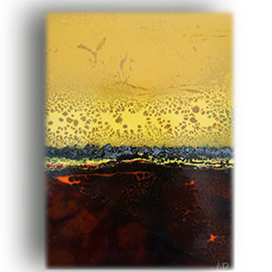 tableau contemporain composé d'une plaque de cuivre émaillée avec des émaux d'orfèvre