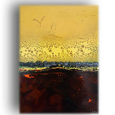 tableau contemporain composé d'une plaque de cuivre émaillée avec des émaux d'orfèvre