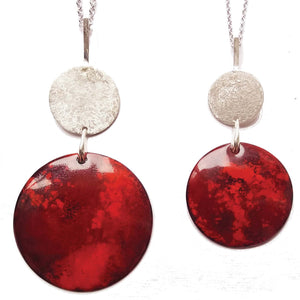 Pendentif GRAND CORAIL au disque d'argent - Collection Voyage Imaginaire - 2 tailles