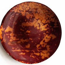 Load image into Gallery viewer, vue de dessus d&#39;une coupelle émaillée coloris ambre de 65 mm
