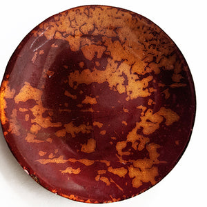 vue de dessus d'une coupelle émaillée coloris ambre de 65 mm