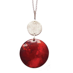 Pendentif GRAND CORAIL au disque d'argent - Collection Voyage Imaginaire - 2 tailles